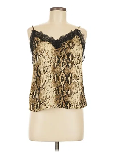 Pre-owned Lush Sleeveless Blouse In Gold