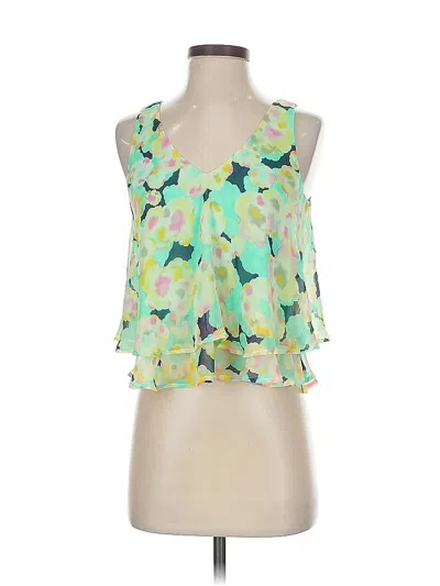 Pre-owned Lush Sleeveless Blouse In Green