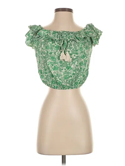 Pre-owned Lush Sleeveless Blouse In Green