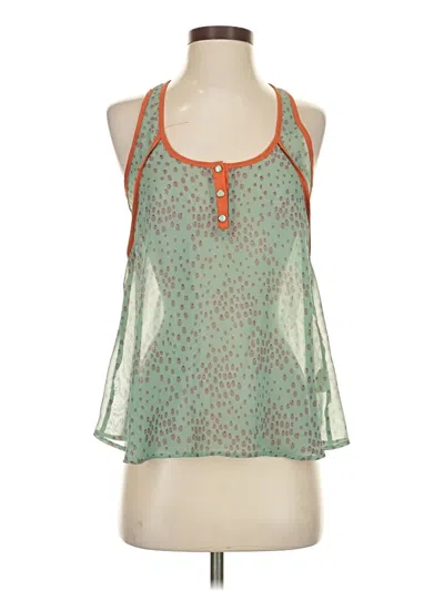 Pre-owned Lush Sleeveless Blouse In Green