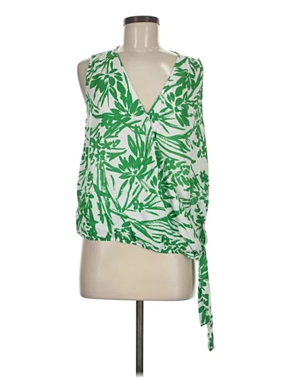Pre-owned Lush Sleeveless Blouse In Green