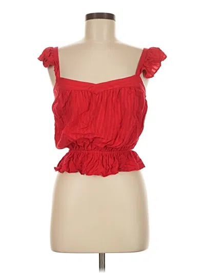 Pre-owned Lush Sleeveless Blouse In Red