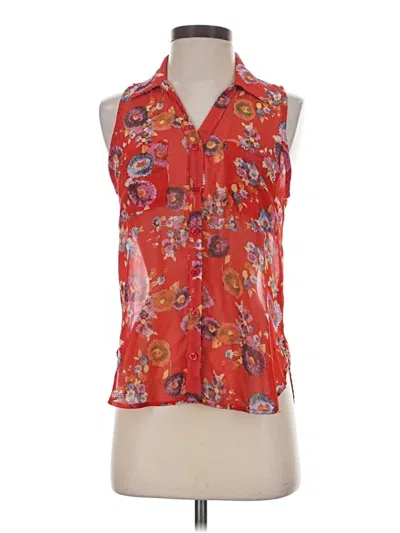 Pre-owned Lush Sleeveless Blouse In Red