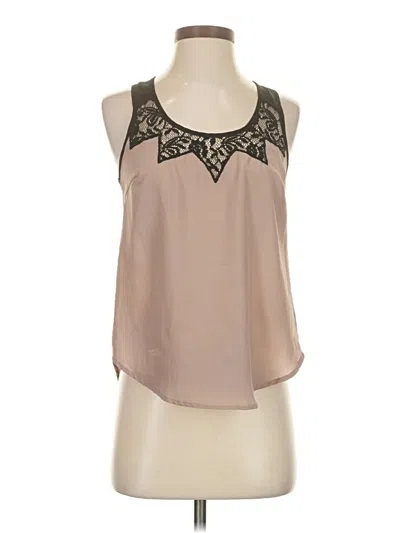 Pre-owned Lush Sleeveless Blouse In Tan