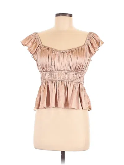 Lush Sleeveless Blouse In Tan