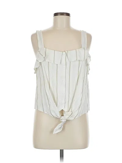 Pre-owned Lush Sleeveless Blouse In White