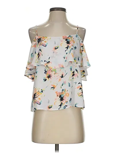 Pre-owned Lush Sleeveless Blouse In White