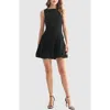 Lush Sleeveless Bubble Hem Minidress In Black
