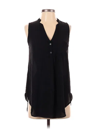 Pre-owned Lush Sleeveless Button Down Shirt In Black
