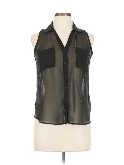 Pre-owned Lush Sleeveless Button Down Shirt In Black