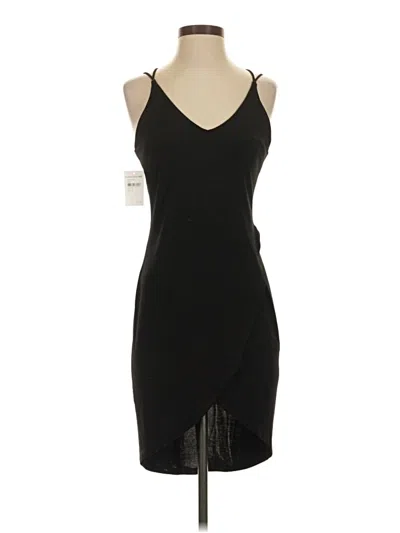 Lush Sleeveless Top Black Halter Neckline Tops