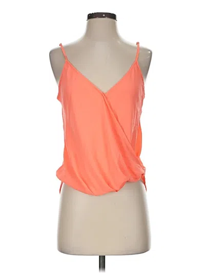 Pre-owned Lush Sleeveless Top Orange Halter Neckline Tops