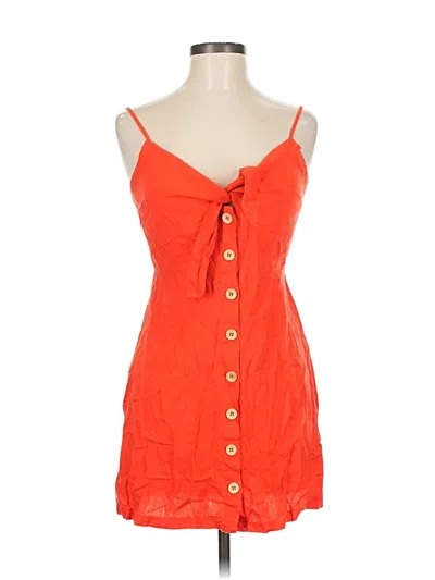 Pre-owned Lush Sleeveless Top Orange Sweetheart Neckline Tops
