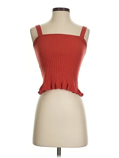 Pre-owned Lush Sleeveless Top Red Strapless Neckline Tops