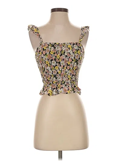 Pre-owned Lush Sleeveless Top Yellow Sweetheart Neckline Tops