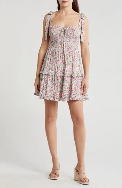 Lush Smocke Tiered Minidress