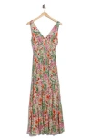 Lush Smocked Maxi Dress In Pink Multi