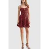 Lush Spaghetti Strap Minidress In Brown