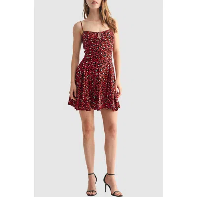Lush Spaghetti Strap Minidress In Brown