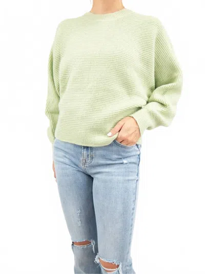 Lush Spring Crew Sweater In Pistachio Green