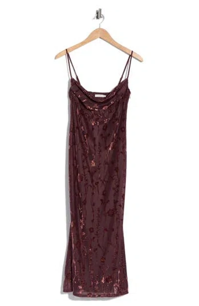 Lush Square Neck Mermaid Midi Dress In Plum