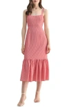 Lush Stripe Flounce Hem Midi Dress