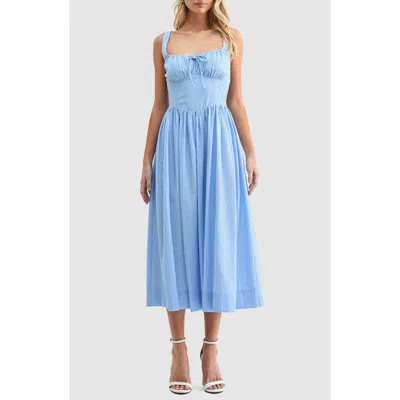 Lush Stripe Print Sundress In Blue