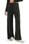 Lush Stripe Wide Leg Pants In Black