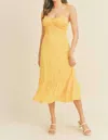 Lush Sunny Tie Strap Midi Dress In Tuscan Yellow In Yellow