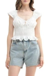 Lush Sweetheart Neck Textured Top