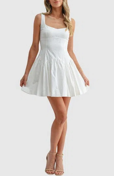 Lush Sweetheart Neck Tie Back Minidress In Multi
