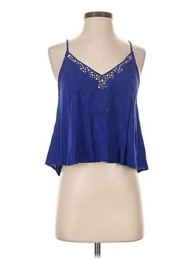 Pre-owned Lush Tank Top Blue Halter Neckline Tops