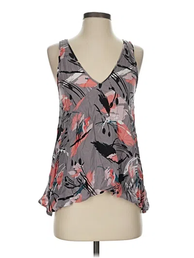 Pre-owned Lush Tank Top Gray Plunge Neckline Tops