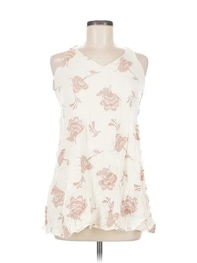 Pre-owned Lush Tank Top Ivory Halter Neckline Tops In White