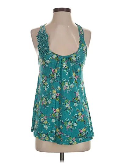 Pre-owned Lush Tank Top Teal Halter Neckline Tops