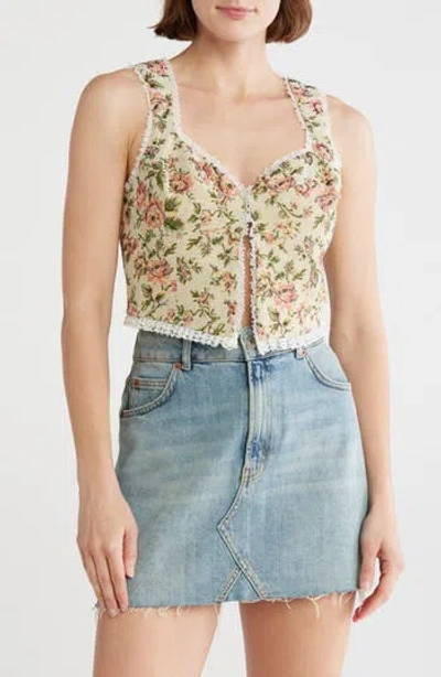 Lush Tapestry Corset Top In Multi