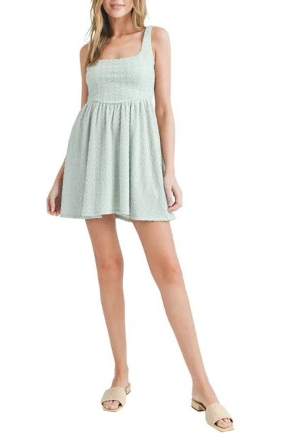 Lush Textured Fit & Flare Dress In Mint