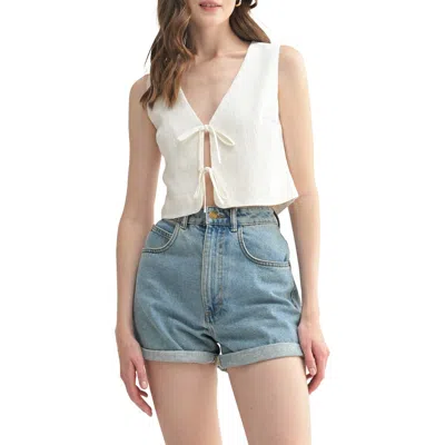 Lush Textured Tie Front Top