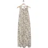 Lush Tie Back Loose Dress In Cream Black