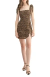 Lush Tie Strap Body-con Dress In Leopard