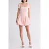 Lush Tie Strap Bubble Dress In Pink