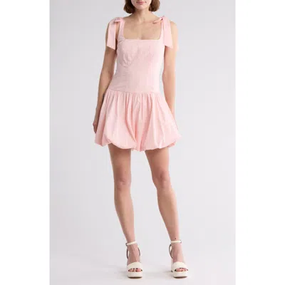 Lush Tie Strap Bubble Dress In Pink