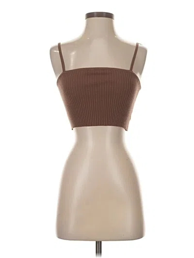 Pre-owned Lush Tube Top Brown Strapless Neckline Tops