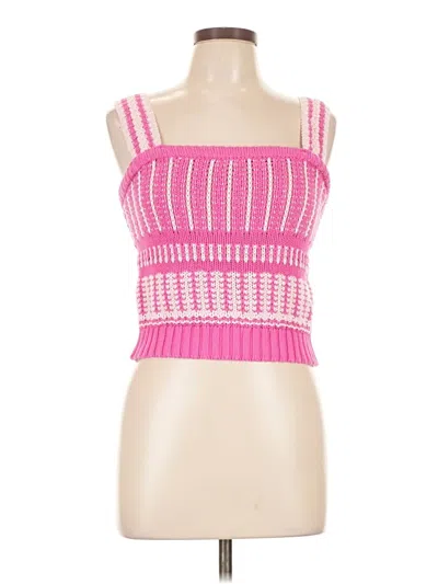 Pre-owned Lush Tube Top Pink Strapless Neckline Tops