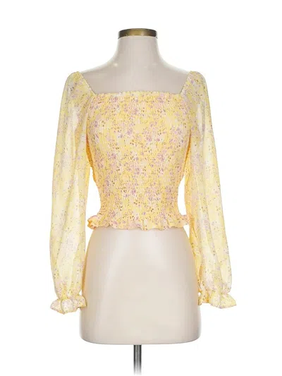 Pre-owned Lush Tube Top Yellow Square Neckline Tops