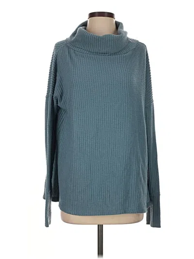 Pre-owned Lush Turtleneck Sweater In Teal