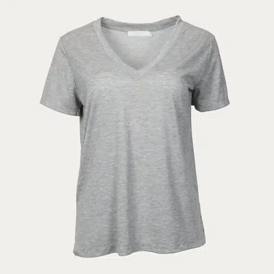 Lush V-neck T-shirt In Gray