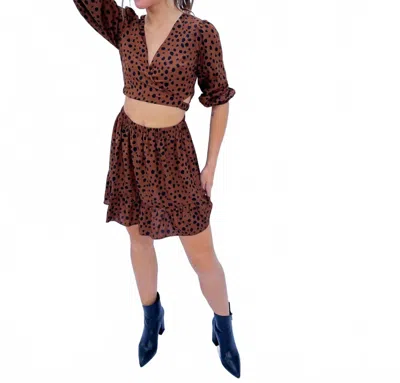 Lush Wild About Logan Dress In Brown In Animal Print