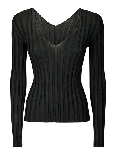 Lussi Back Neckline Sweater In Dark Green