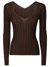 Lussi Ribbed Silk Long-sleeved Sweater